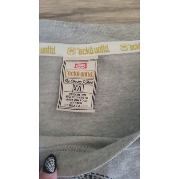 Vintage Ecko Unltd The Classic T-Shirt XXL Gray Gold Script Logo 2000s Y2K... - Picture 5 of 8